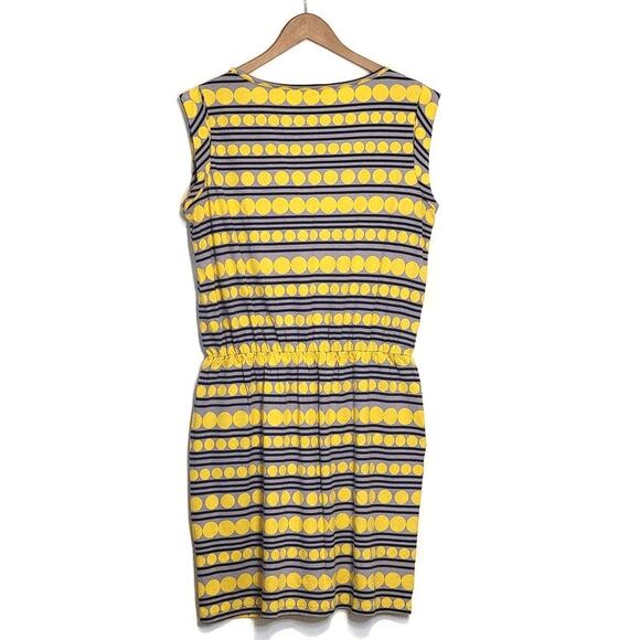 Boden Polkadot Stripe Scoop Neck Short Sleeve Knit Yellow Mini Dress Size 12 - Picture 7 of 12